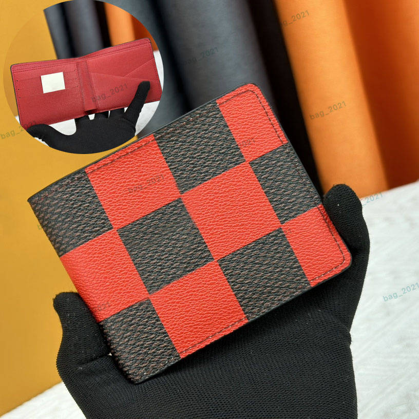Card Holder Designer Mens Wallets Luxury Passport Cover Matignon Designer Card Holder Wallet Genuine Leather Money Bags Plaid Cardholder Coin Clutch Bag Long Purse