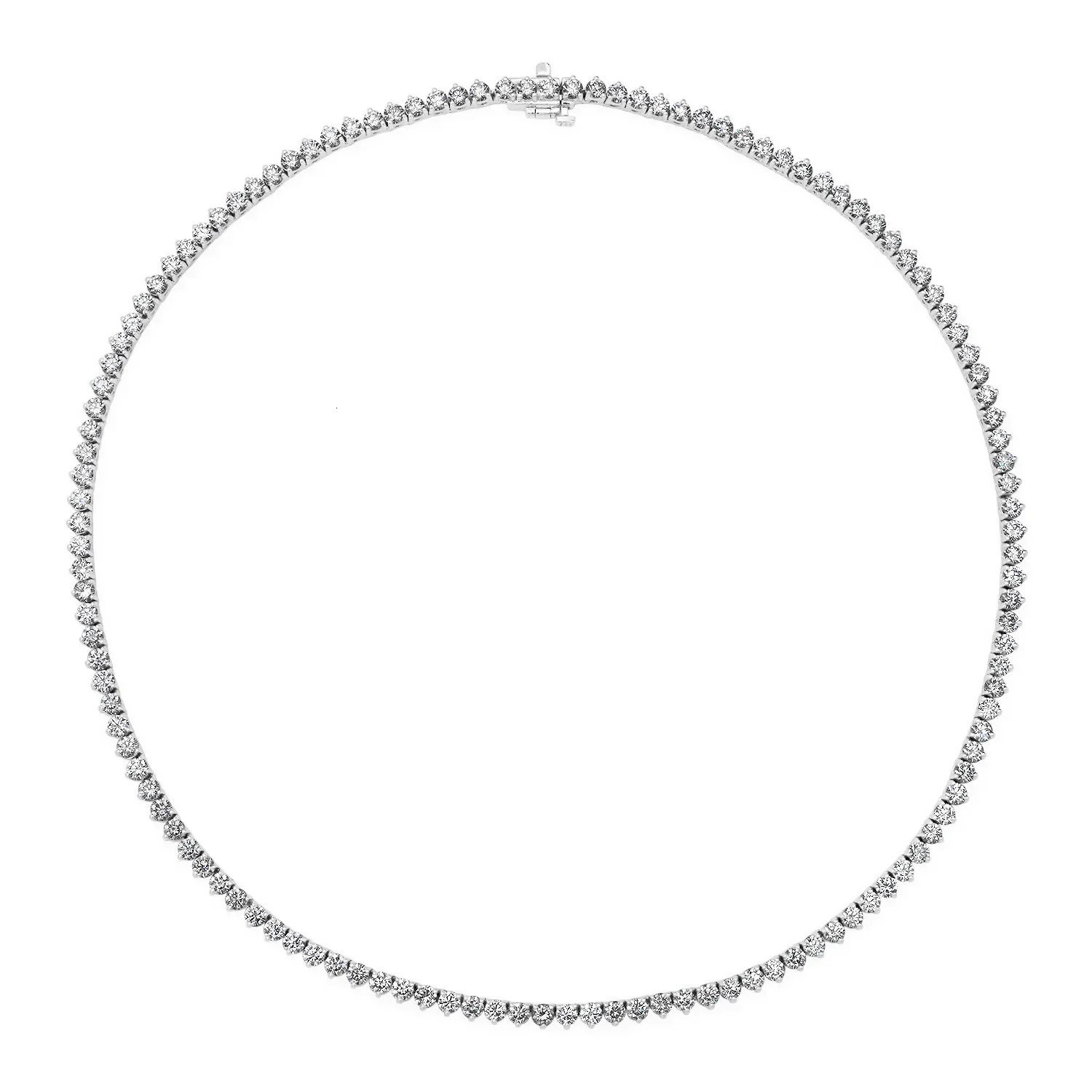 White Gold Plated 925 Sterling Silver Cubic Zirconia Diamond Necklace Drop Women Jewelry Crystal Riviera Necklaces Whole 240515