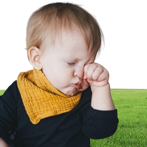 Bibs Burp Cloths 3Pcslot Baby Muslin Triangle Soft Cotton Solid Color Saliva Towel Boys Girls Feeding Apron Bandana Drool Stuff