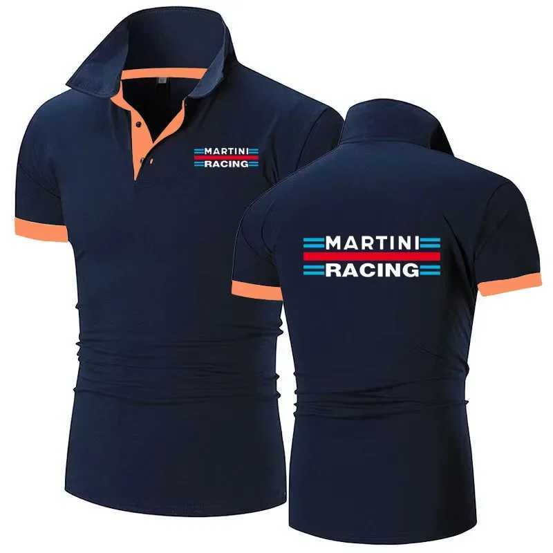 Men's T-Shirts 2024 New Mens Summer Extreme Sports Polo Shirt Martini Racing Polo European Size Collar Cotton T-shirt S-6XL T240515