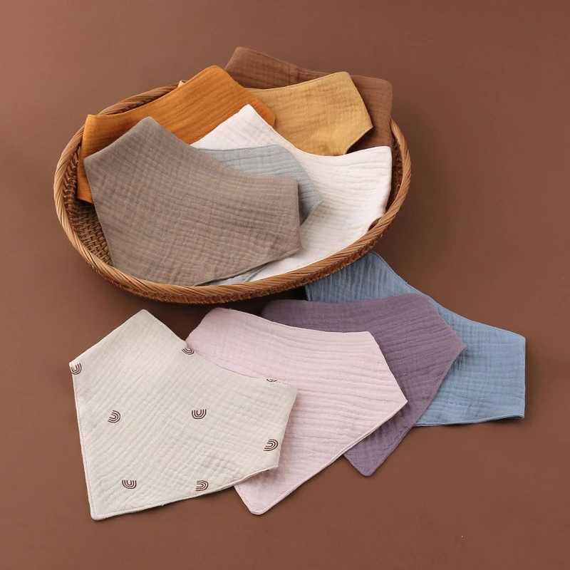 Bibs Burp Cloths Soft Cotton Baby Bib Triangle Scarf Solid Color Snap Button Bibs Baby Feeding Drool Saliva Towel Bandana Burp Cloth Baby StuffL4812