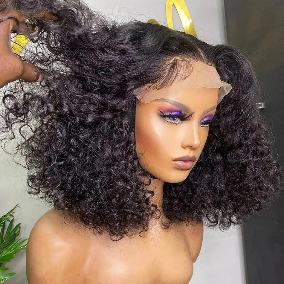 Short bob lace front human hair wigs with baby hair 8 to 16 inch glueless wavy bleached knots