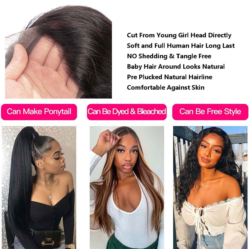 Straight Full Lace Front Wigs Pre Plucked 5x5 Hd Lace Closure Wig 13x6 Lace Frontal Human Hair Wigs 30 32 34 Inch