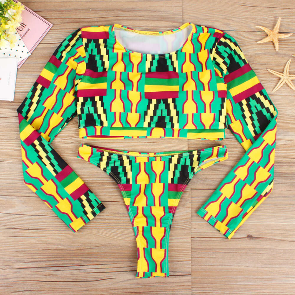 Ddmytiger New Long Sleeved Sunscreen Triangle Bikini Sexy Fashion Split Women S Swimwear H