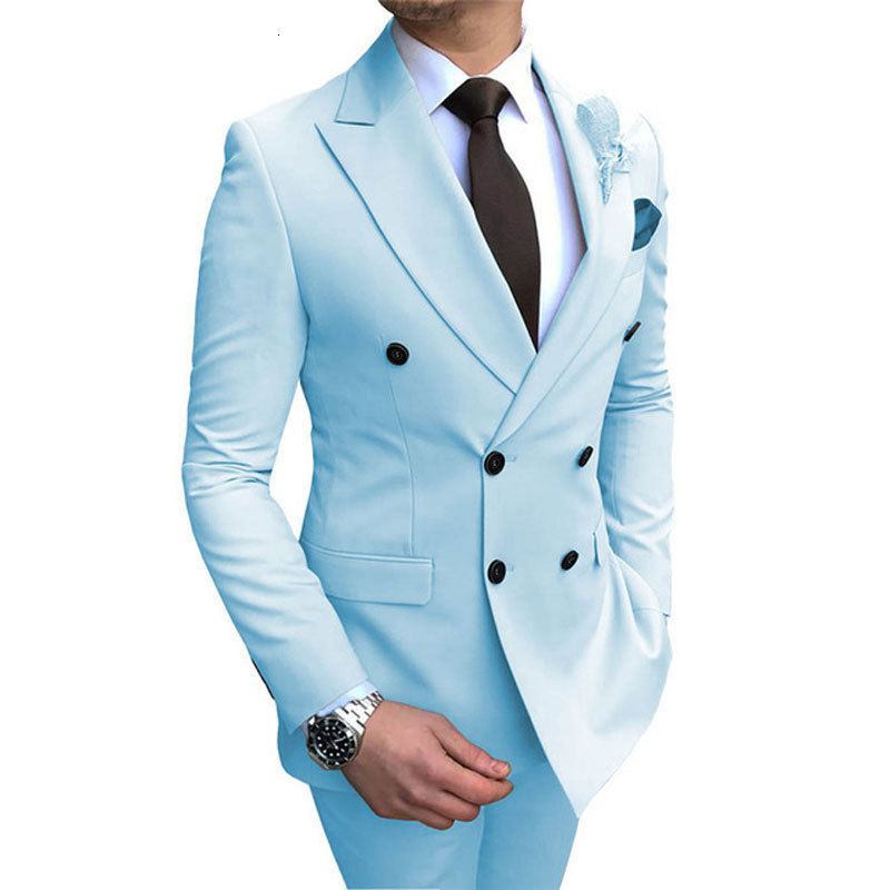 Men's Suits Blazers Latest Shiny Jacket Pants Double Breasted Lapel Men Suits Terno Masculino Tuxedo Groom Wedding Prom Party 231205