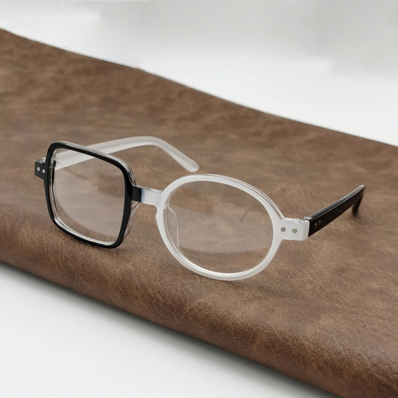 Cubojue Black White Reading Glasses 0 100 150 200 250 300 Women Male Novelty Eyeglasses Frame Round-square spectacles Diopter 240514