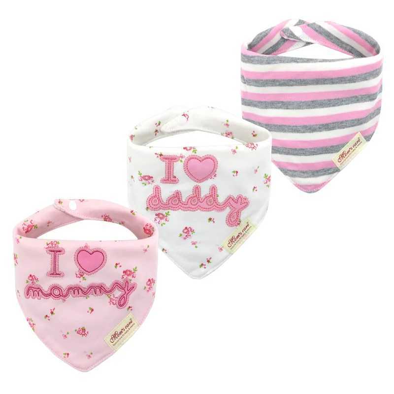 Bibs Burp Cloths Cotton Cartoon Baby Bibs 3pcs Bandana Set Triangle Newborn Infant Girls Saliva Towel Baby Burp Cloth Drool Bibs DropshippingL4812