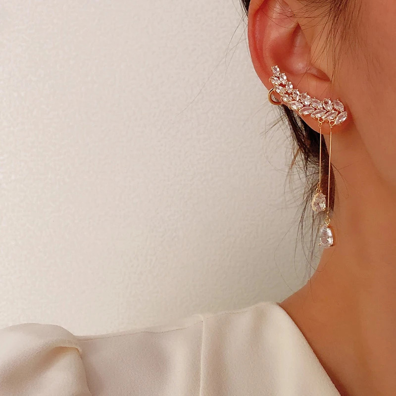 Drop Earrings For Women Solid 925 Needles Branch Water Dangle High Quality Accessories Fine Jewelry 240515