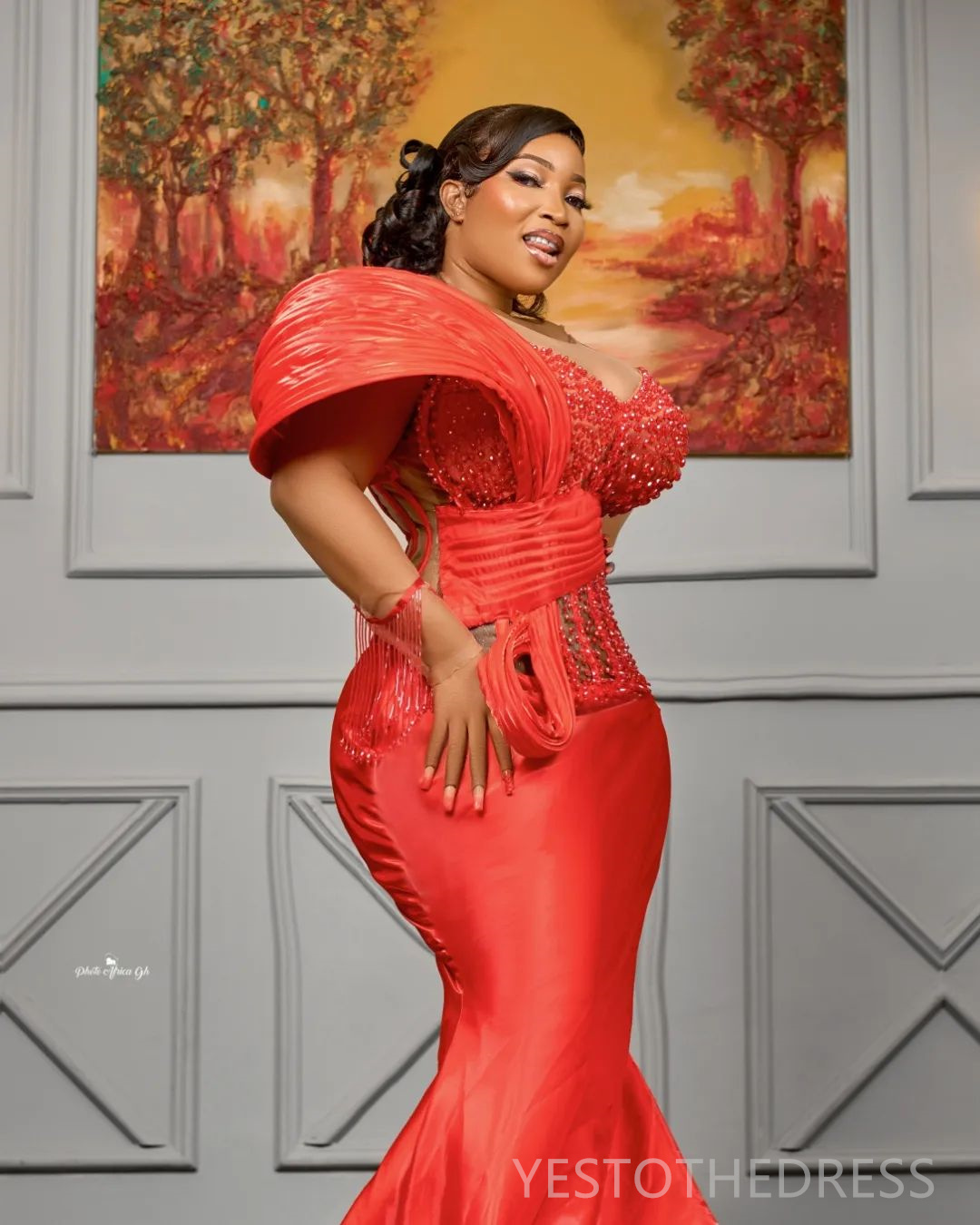 2024 Red Plus Size Prom Dresses for Special Occasions Promdress Illusion Sheer Neck Beaded Tassel Birthday Dress Second Reception Gowns Engagement Gow