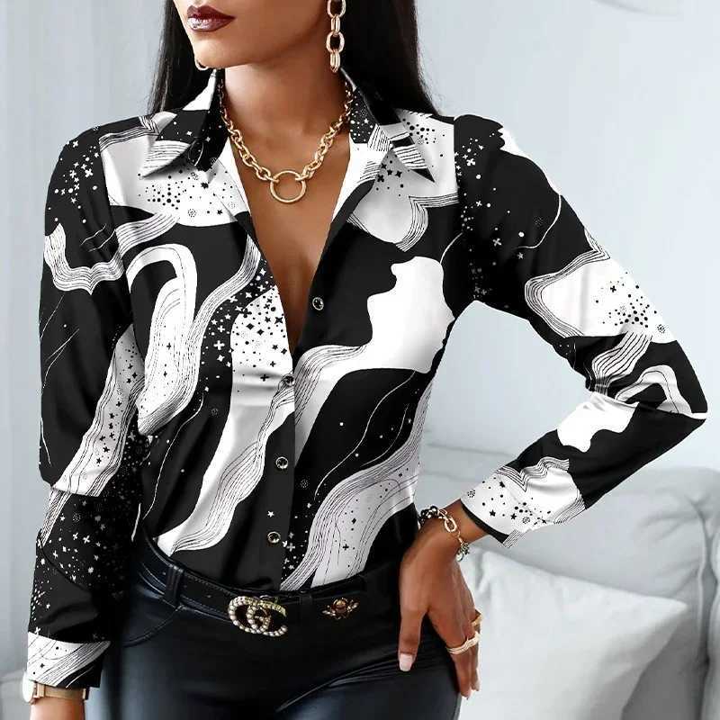 Women's Blouses Shirts New Casual Leopard Print Womens Shirt Office Lady Elegant Striped Long Slve Blouse Fashion Silk Female Clothing Tops 18972