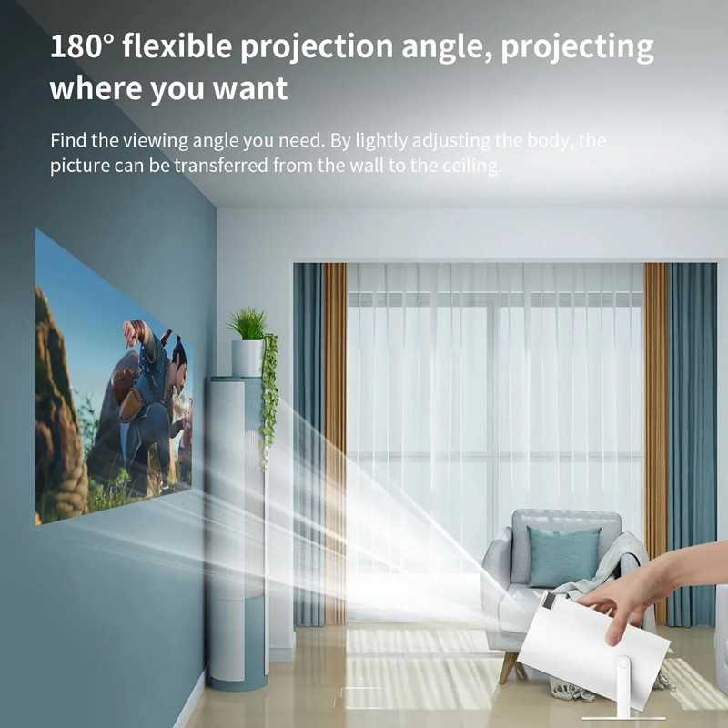 Projectors HY300 Home Theater Projector 4K HD Android 11 Dual WIFI 6.0 120 ANSI BT5.0 1080P 1280*720P Cinema Outdoor Portable Projector