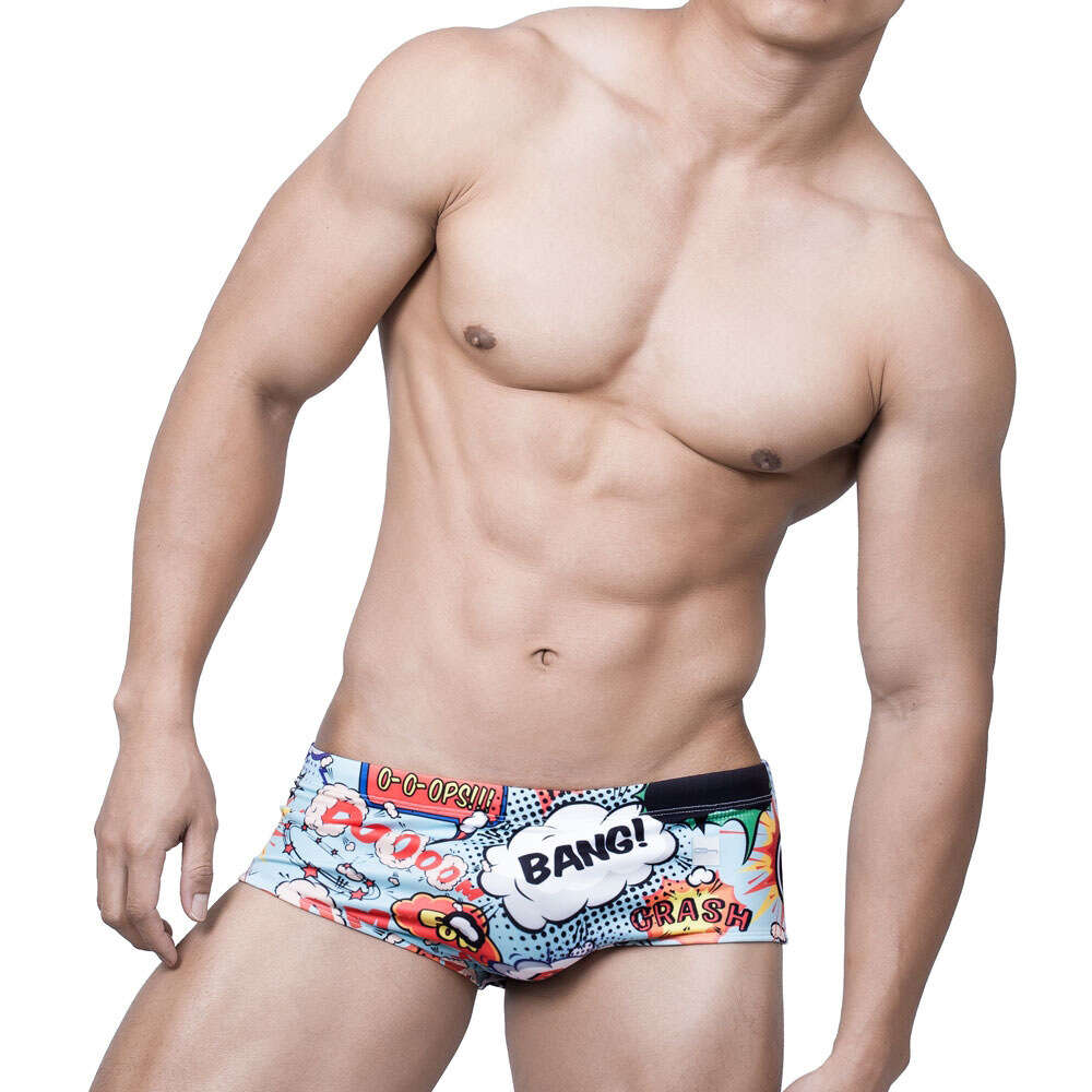 Ddmytiger UXH Men S Print Fashion Explosive Edition Sexy Small Flat Angle Beach Swimming Pants H