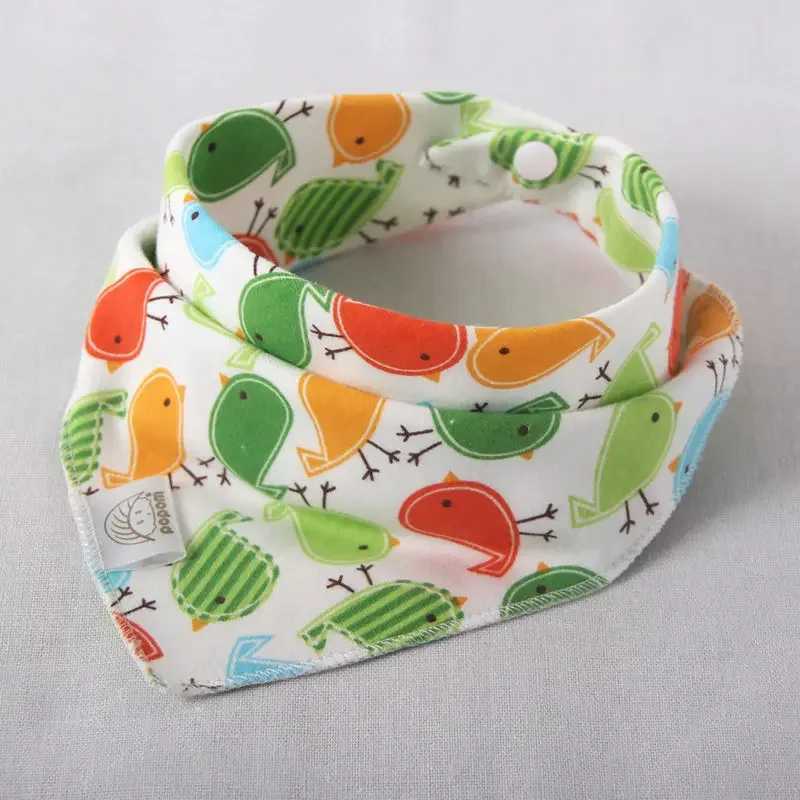 Bibs Burp Cloths Baby bibs High quality triangle double layers cotton baberos Cartoon Character Animal Print baby bandana bibs dribble bibsL4812