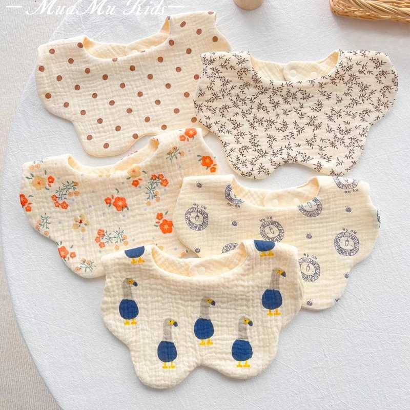 Bibs Burp Cloths Baby Bibs Cotton Newborn Waterproof Burp Cloths Adjustable Infant Girls and Boys Cute Cartoon Print Bib Baby Feeding AccessoriesL4812