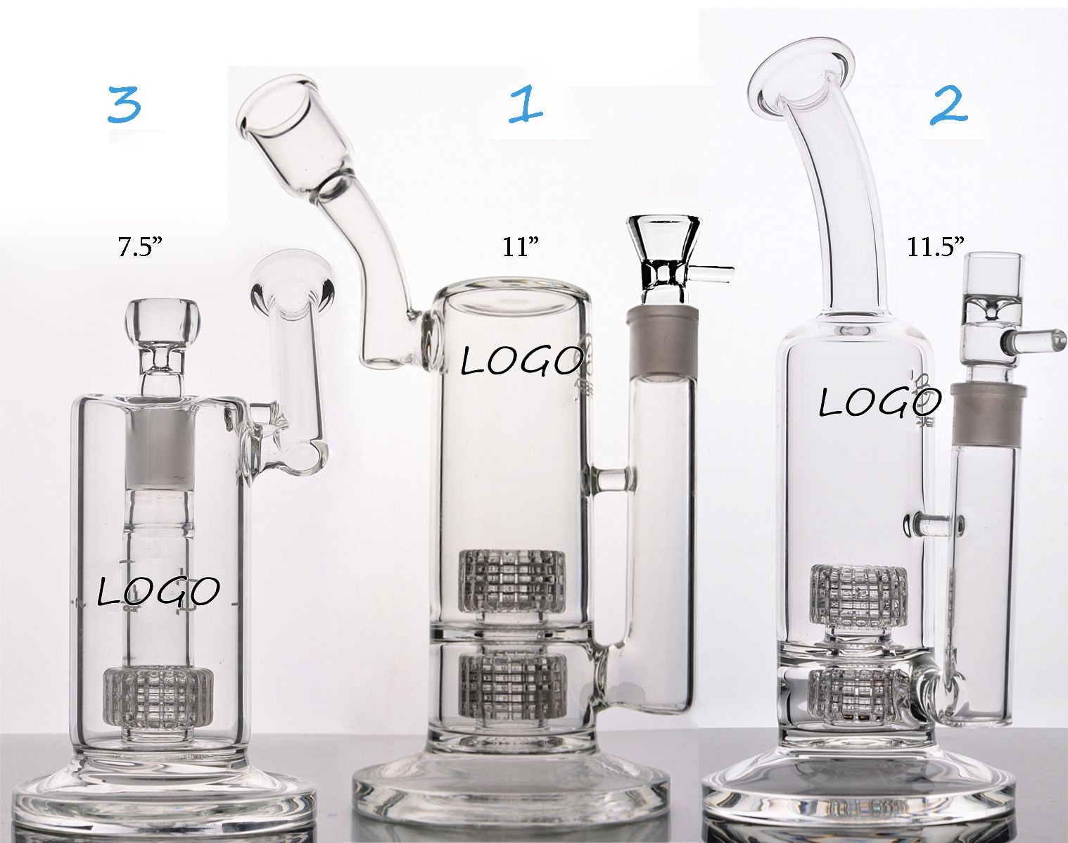 tall Stereo Matrix perc- new recycler oil rigs glass water bongs pipes for smoking Tube with Stereo Perc heady glass oil rig 12 inches