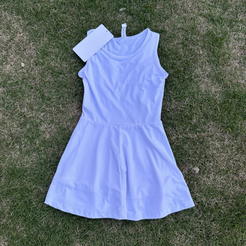 Uu-2456 Summer Girls Yoga Dresses Girl Sports Long Skirt Fiess Exercise Tennis Dress