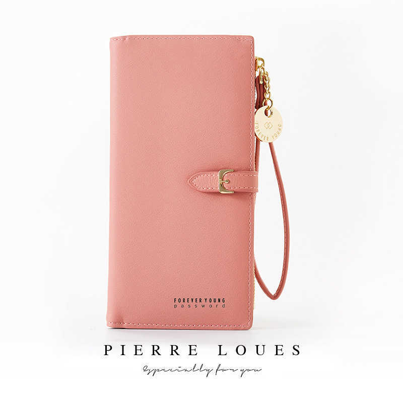 Wallets Long Women's Wallet Female Cell Phone Purses Pendant Coin Purse Card Holder Wallets Leather Wristlet Clutch Money Bag Red Wallet G230327