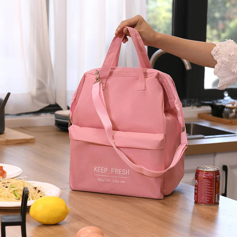 Large Capacity Lunch Bag Women Waterproof Insulated Shoulder Crossbody Bags for Lunch Box Picnic Portable Fresh Cooler Bags 240514