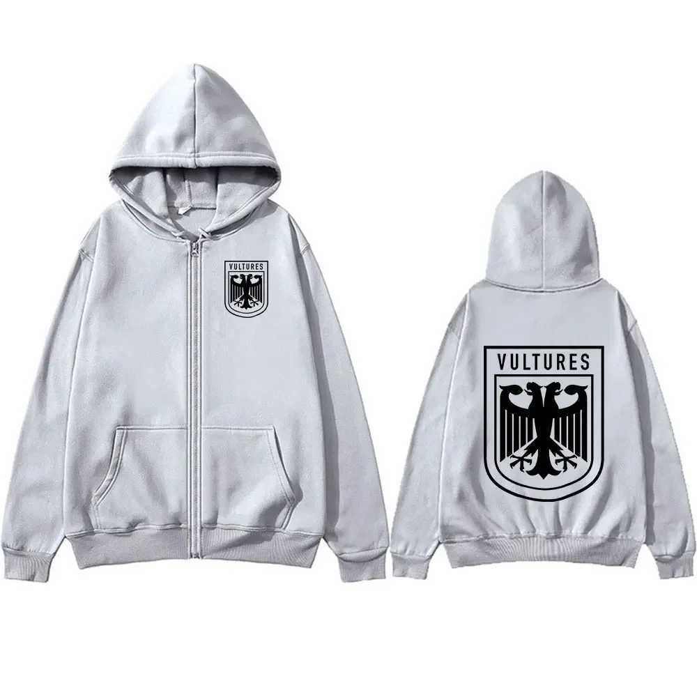 Men's Hoodies Sweatshirts Rapper Vultures Mark Album Zipper Hoodie Men Hip Hop Retro Pullover Zip Up Sweatshirt Clothing Oversized Coats Hoody T2