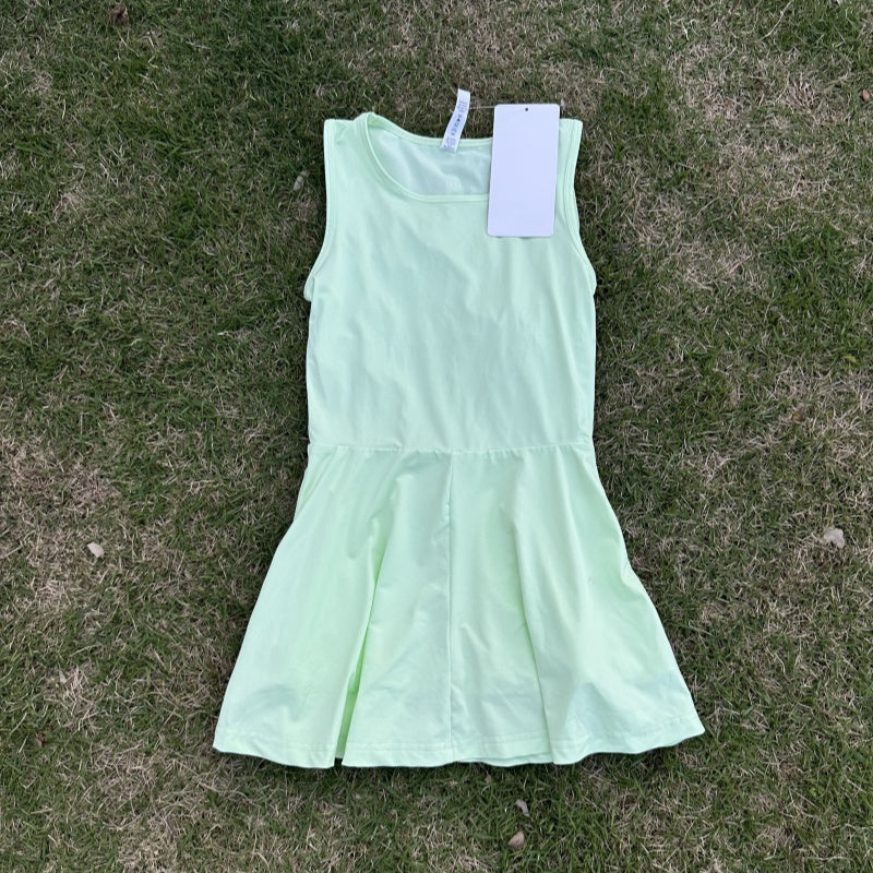 Uu-2456 Summer Girls Yoga Dresses Girl Sports Long Skirt Fiess Exercise Tennis Dress