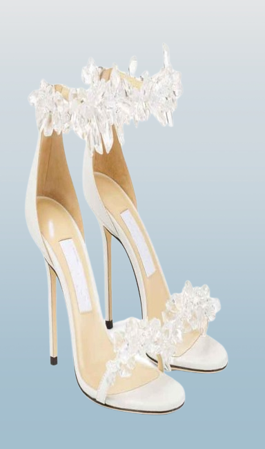 Bridal Wedding Maisel Sandals Shoes Crystal Embellished Leather White Pearls Strap Women's High Heels Lady Sandalias EU35-43.BOX