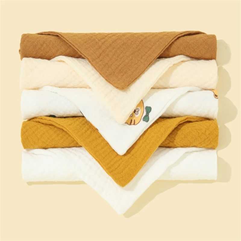 Bibs Burp Cloths Baby Bib Soft Breathable Drool Bib Cotton Burp Cloth Snap Bibs Infant Teething Bib Print Neck Scarf Nursing Supply 5PCSL4812