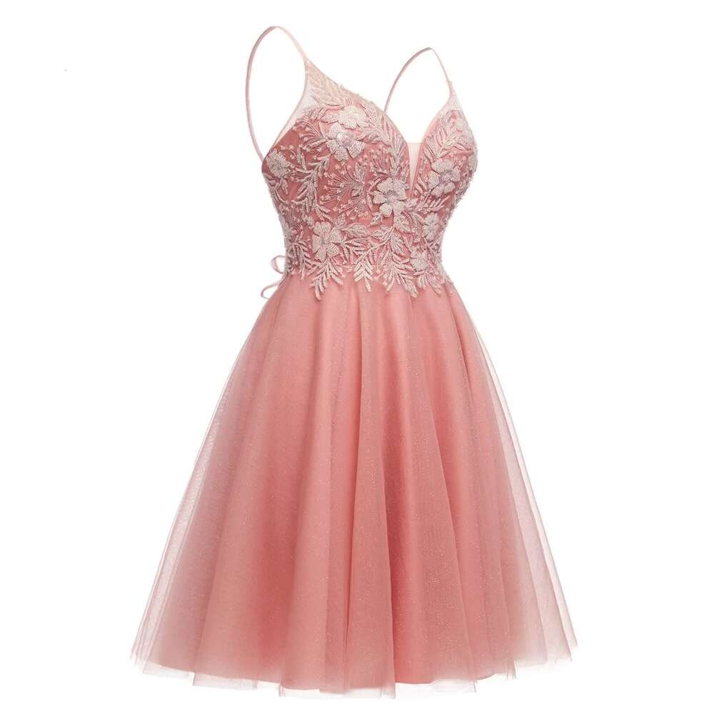 Sparkly Tulle Homecoming Short Lace Prom Dresses for Teens Mini tail Dress prom AMZ