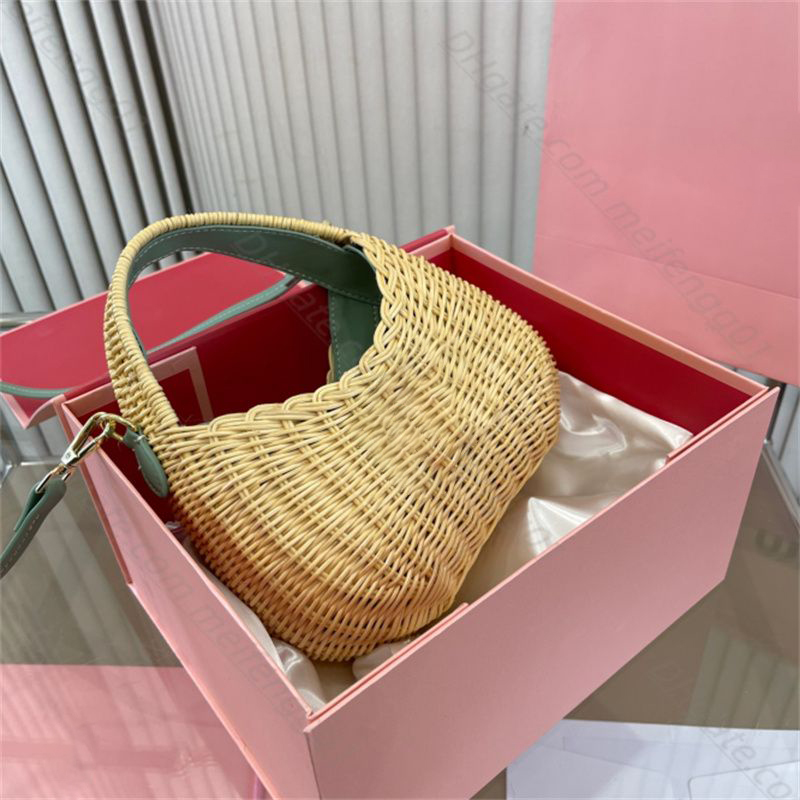 4 Colors Straw plaited Underarm bag Luxurys Designer Cross body bags weekend tote lady Portable Shoulder Cosmetic Bags Wander wicker woven makeup handbag purses