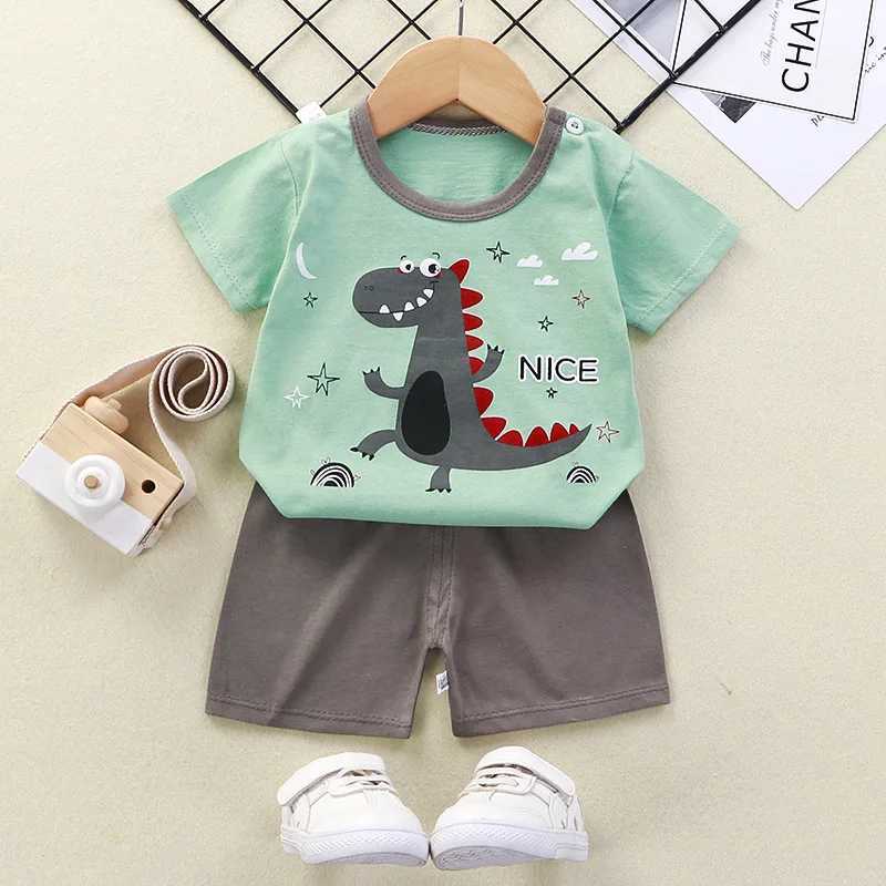 Clothing Sets Designer Boys Clothing Shark T-shirt Clothing Set 2-piece Baby Summer Clothing Preschool Boys and Girls Clothing WX