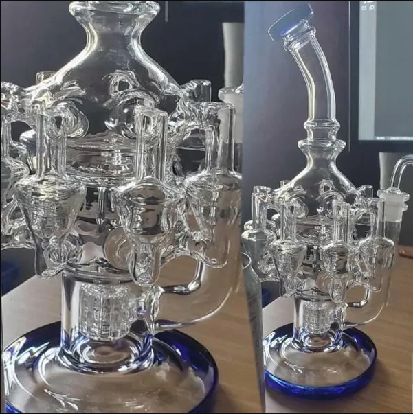 Klein Recycler Dab Rigs Glass Water Bongs Hookahs Shisha Smoke Pipe Dab Rigs With 14mm Joint