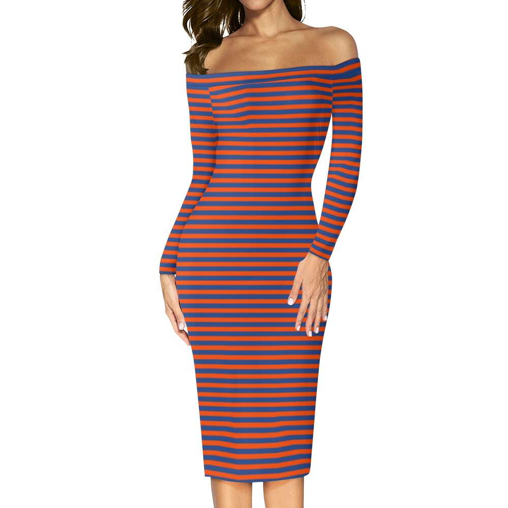 Women's Long Sleeve Off The Shoulder Lady Dress dongdumaoyi P1553151652