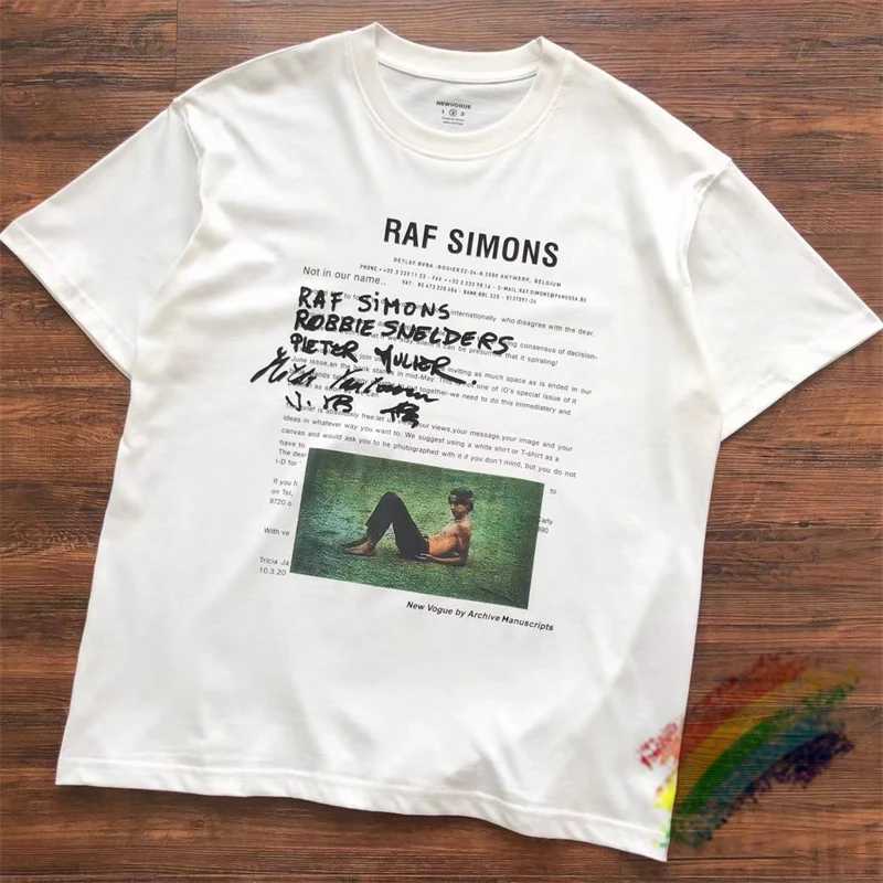 Men's T-Shirts 2024ss Raf Simons T Shirt Men Women 1 1 Best Quty Summer Style White Top T T-shirt T240515