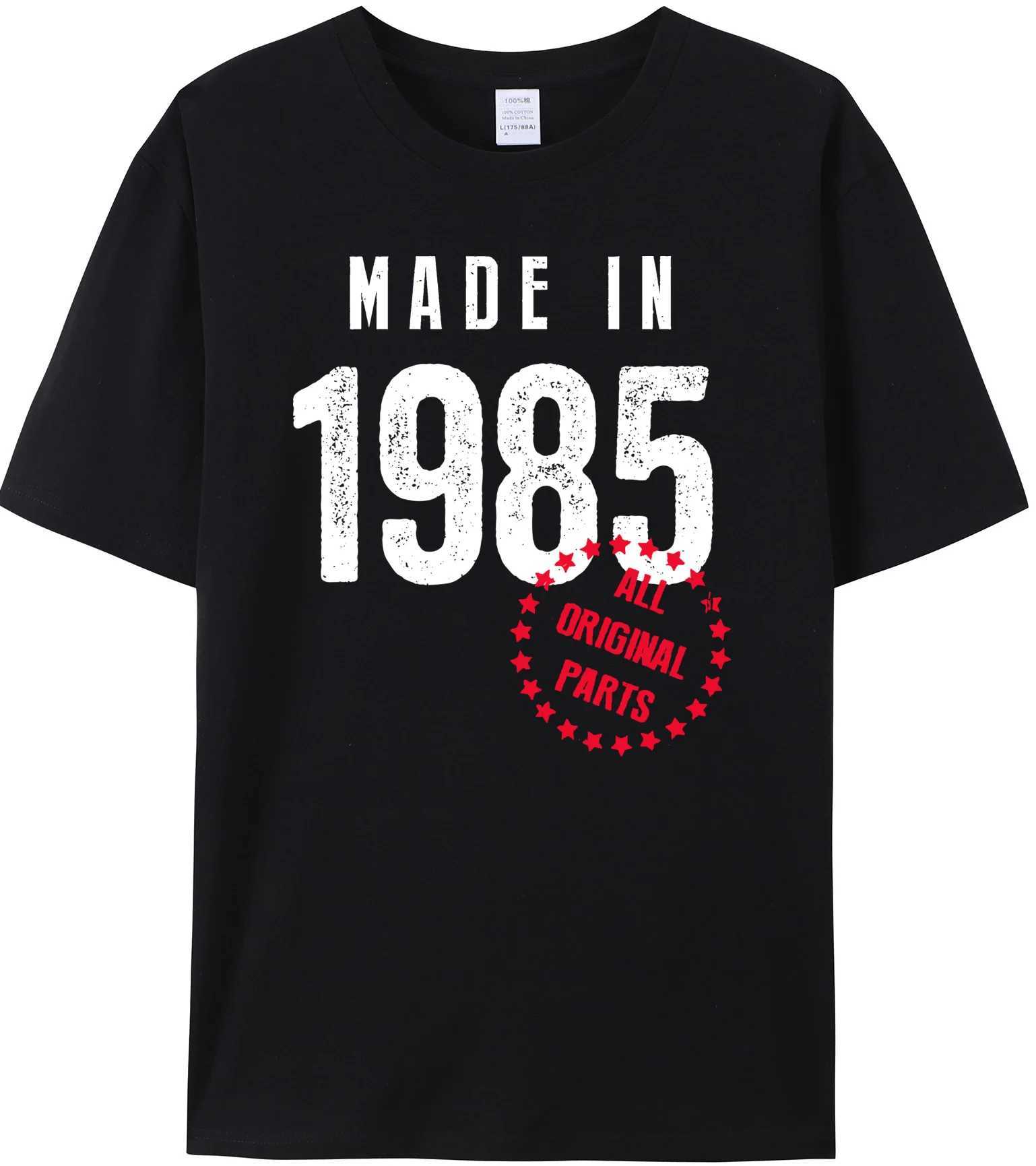 Men's T-Shirts Made in 1980/1981/1982/1983/1984/1985/1986/1987/1988/1989 Original Cotton T Shirt Birthday Vintage Father Boyfriend Gift TShirts T