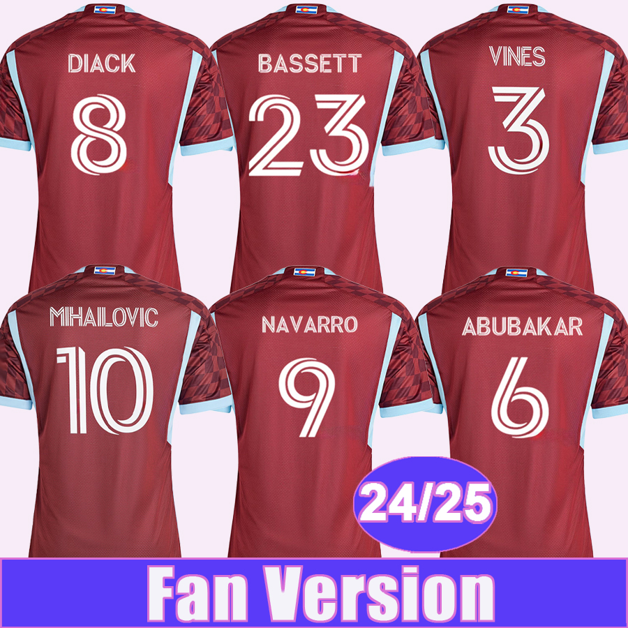 24 25 ColoraDO Men Soccer Jerseys LEWIS FERNANDEZ RONAN CABRAL MIHAILOVIC ROSENBERRY ANDERSON ABUBAKAR RaPIds Home Football Shirt Uniforms