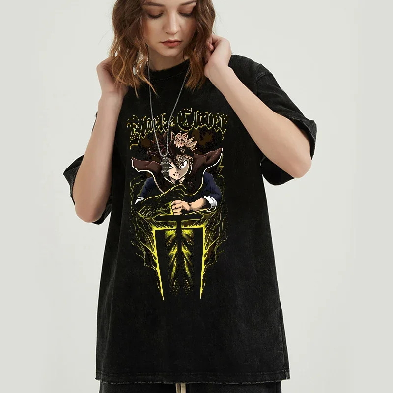 Retro anime graphic mens T-shirt womens comfortable soft cotton T-shirt top summer casual oversized T-shirt Harajuku street clothing 240510