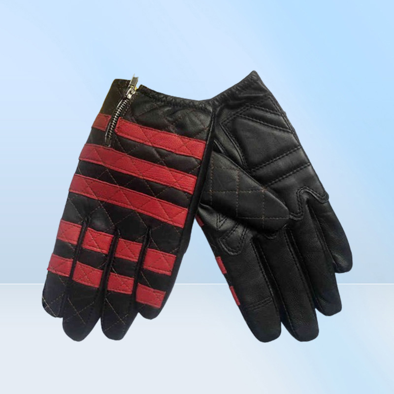 Genuine Leather Prisoner Motorcycle Gloves Men039s Cycling Winter Ridding Mitten S2144