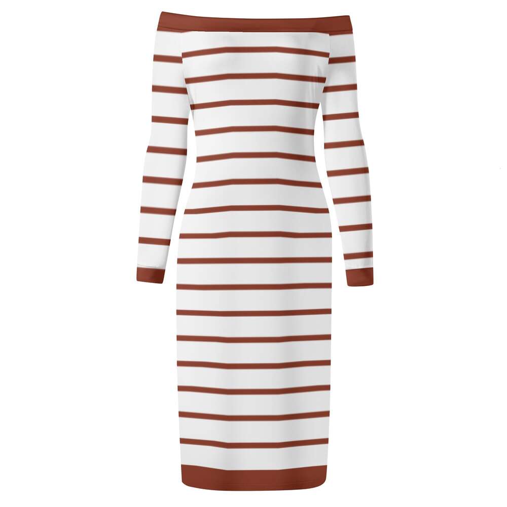 Women's Long Sleeve Off The Shoulder Lady Dress dongdumaoyi
