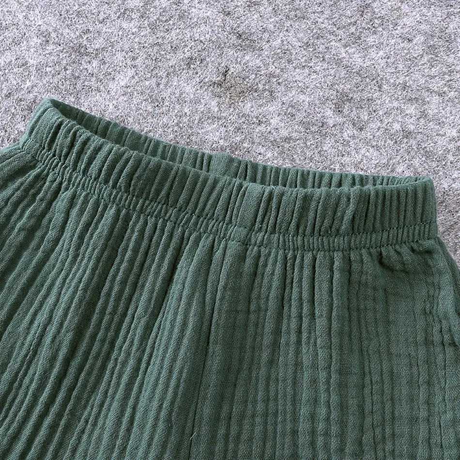 Clothing Sets 2-8 year childrens casual set childrens plain T-shirt shorts pajamas boys and girls green white top summer two-piece clothing set WX