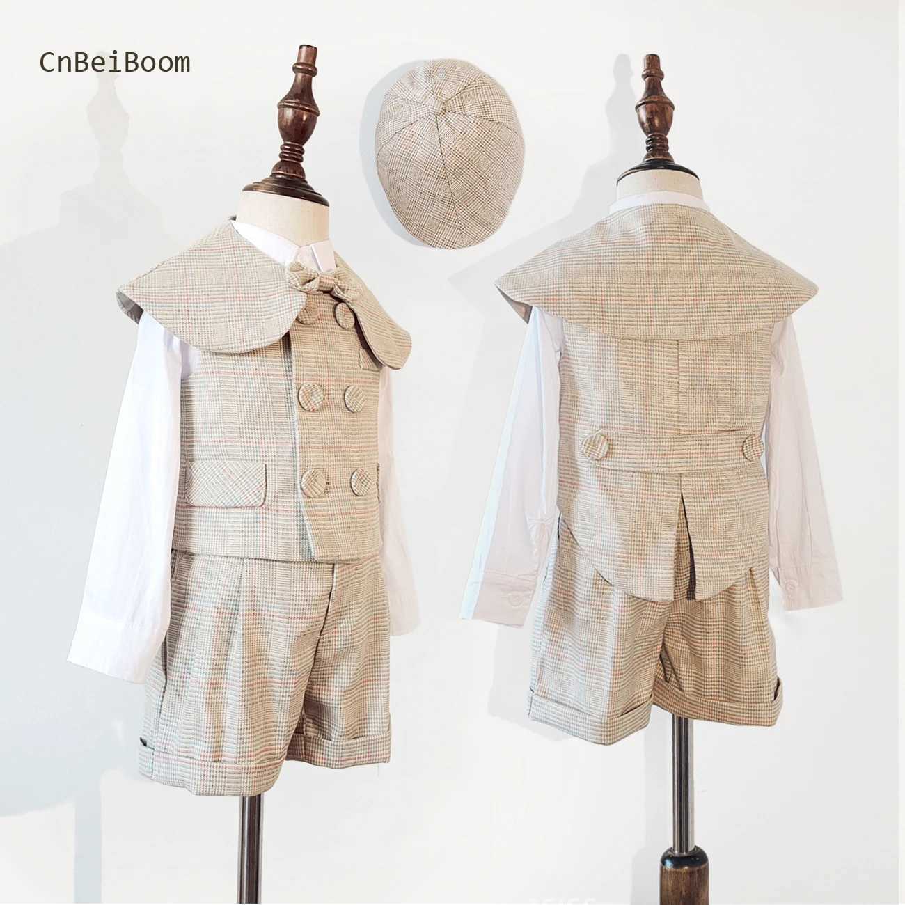 Clothing Sets Mens pure cotton mens clothing 2024 double chest vest short sleeved 6-piece set tailcoat mens formal wedding and birthday dress WX