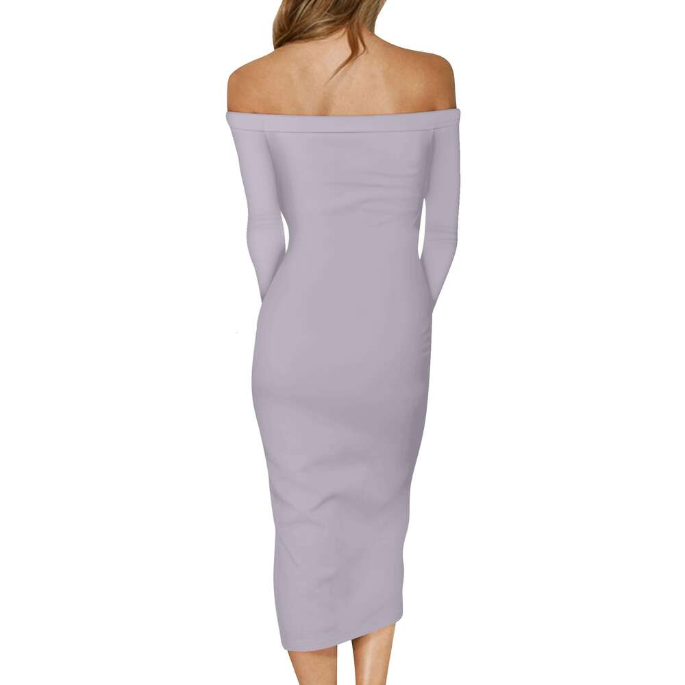 Women's Long Sleeve Off The Shoulder Lady Dress dongdumaoyi P1559951652
