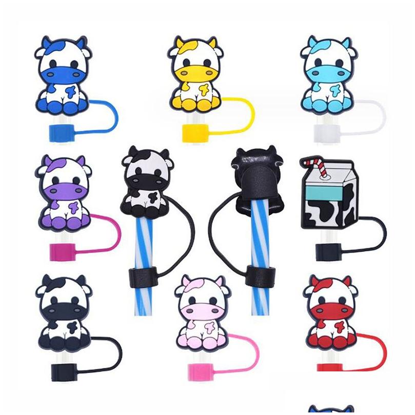 Drinking 10Mm Straws Sile Custom St Topper Charms Er For Tumbers Wholesale Cute Pvc Drop Delivery Dh9ud