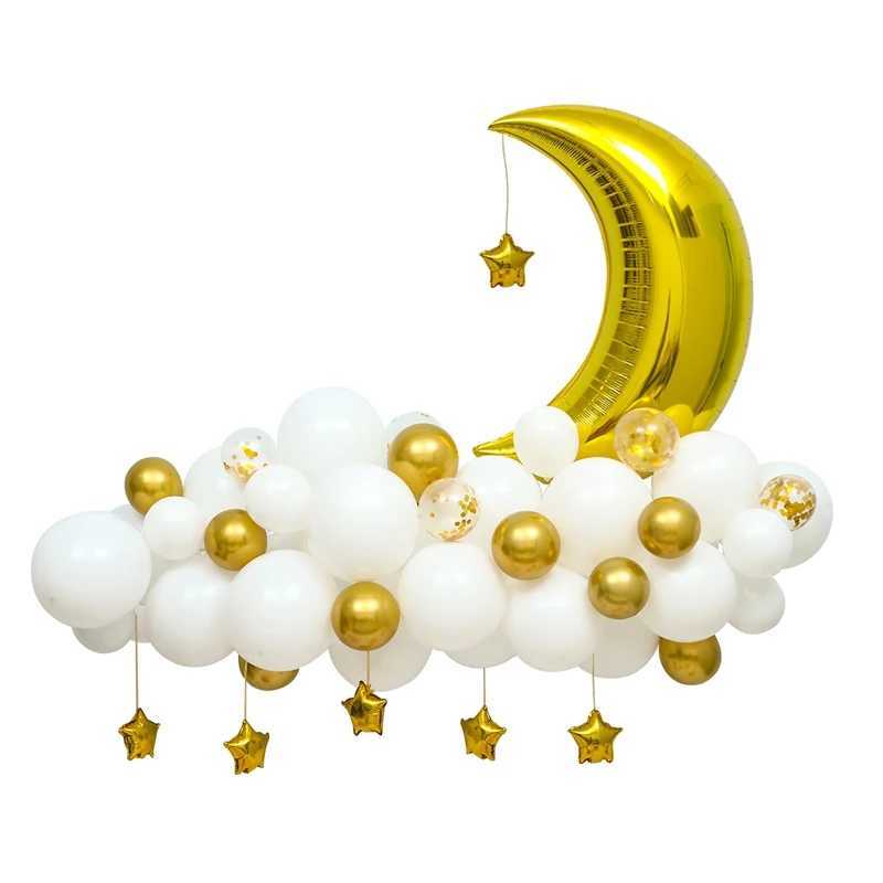 Party Balloons Moon Star Balloon Garland Arch Kit Eid Mubarak Ramadan Decoration for Home Islamic Muslim Party Decor Wedding Birthday Balloon