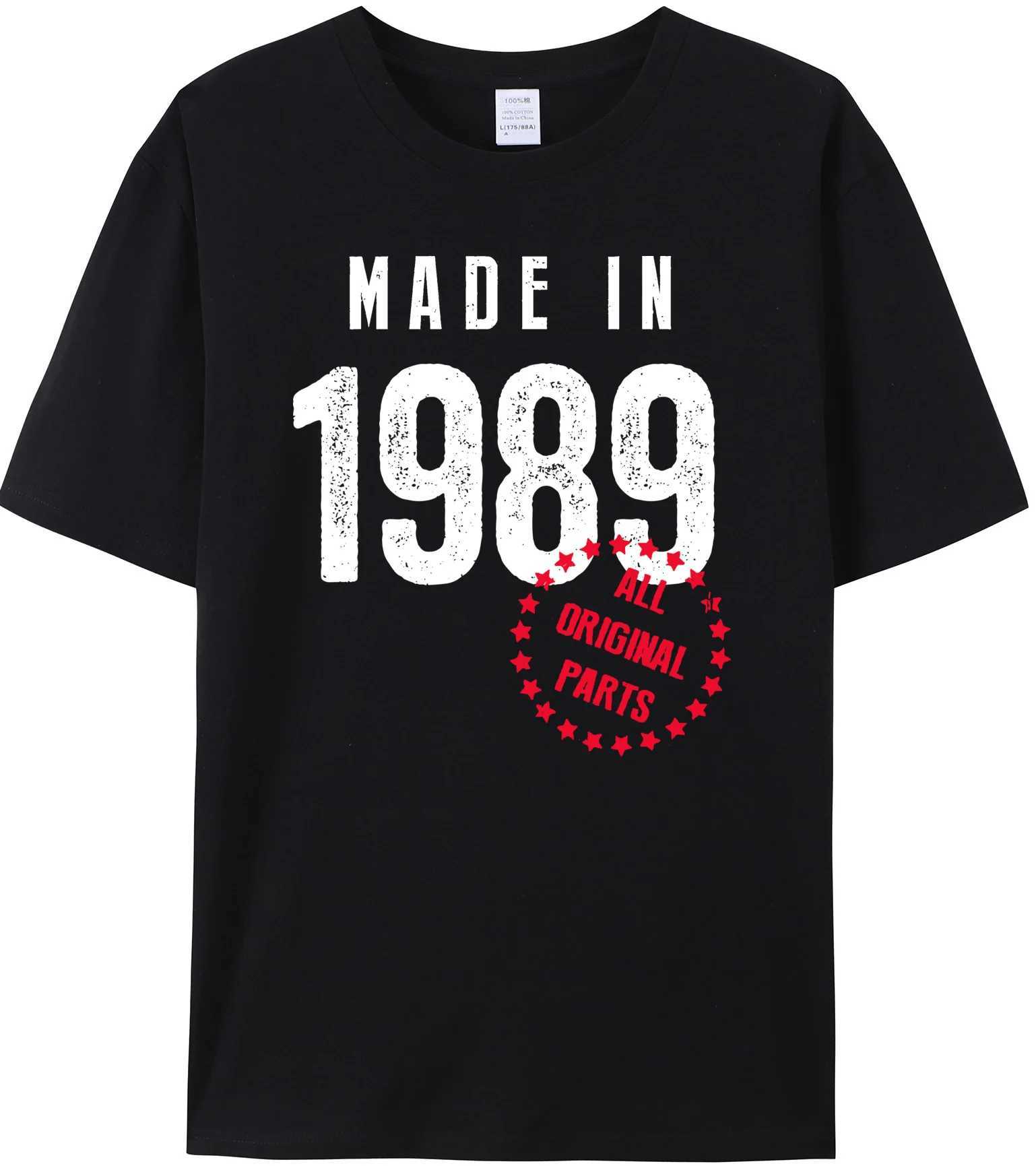 Men's T-Shirts Made in 1980/1981/1982/1983/1984/1985/1986/1987/1988/1989 Original Cotton T Shirt Birthday Vintage Father Boyfriend Gift TShirts T