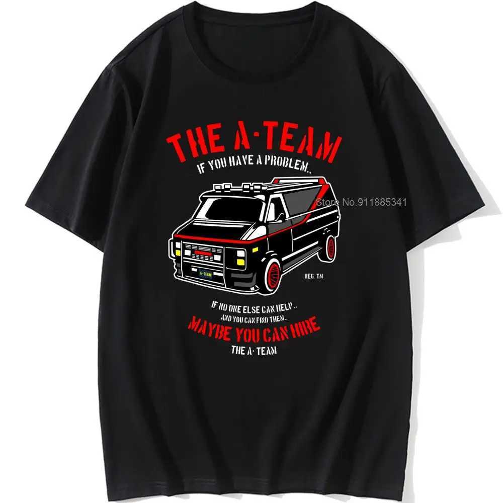 Men's T-Shirts THE New A-TEAM T-SHIRT Mens Van Funny 80s TV Program Show Cotton Mr-T Unisex Oversized 100% Cotton Top T240515