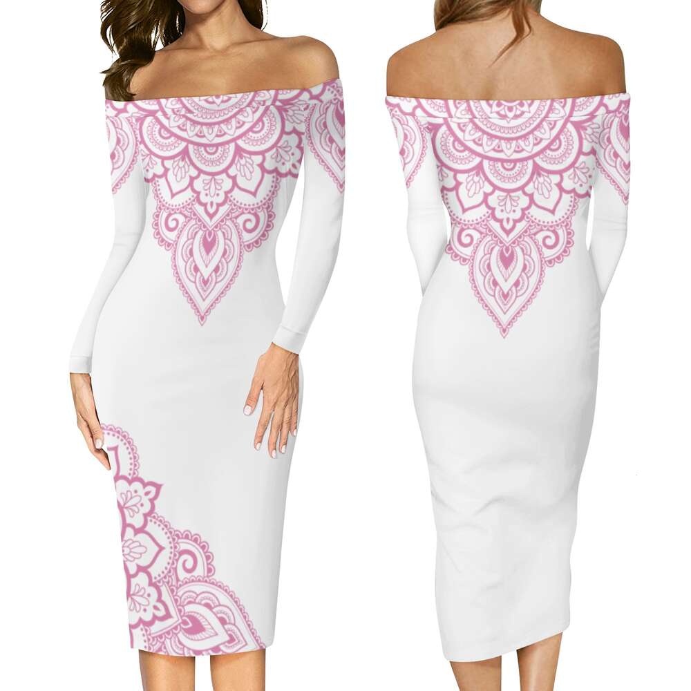 Women's Long Sleeve Off The Shoulder Lady Dress dongdumaoyi P1551051652