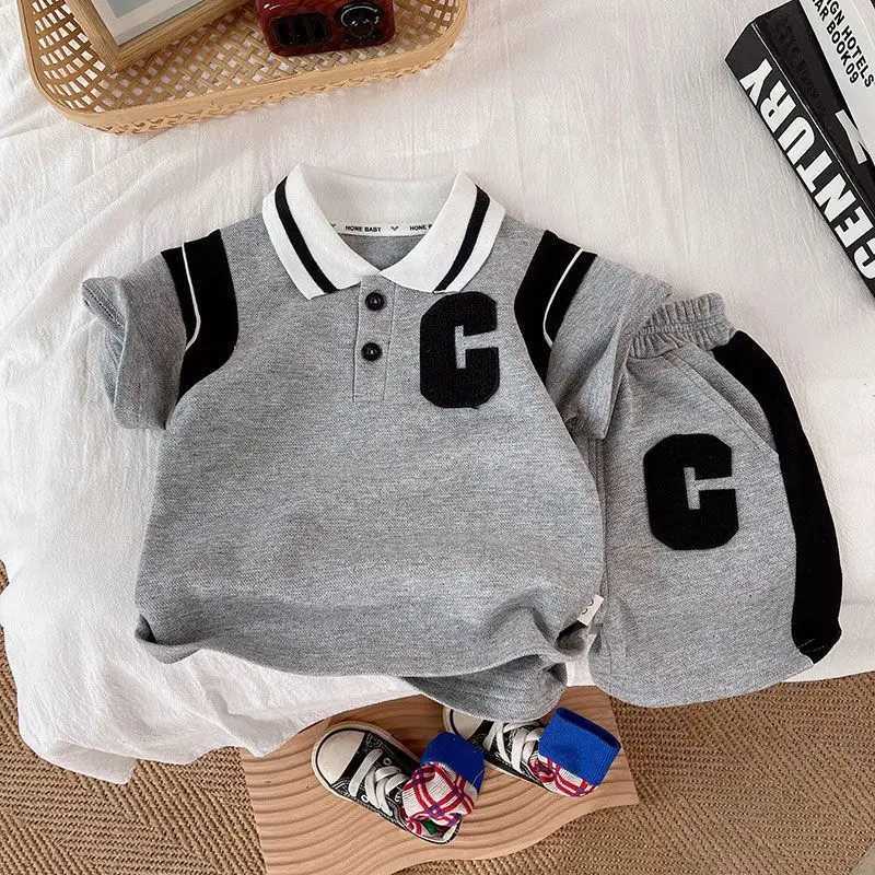 Clothing Sets New Summer Clothing Set Baby Boys and Girls Sports and Casual Set Childrens Short sleeved Top Short sleeved WX