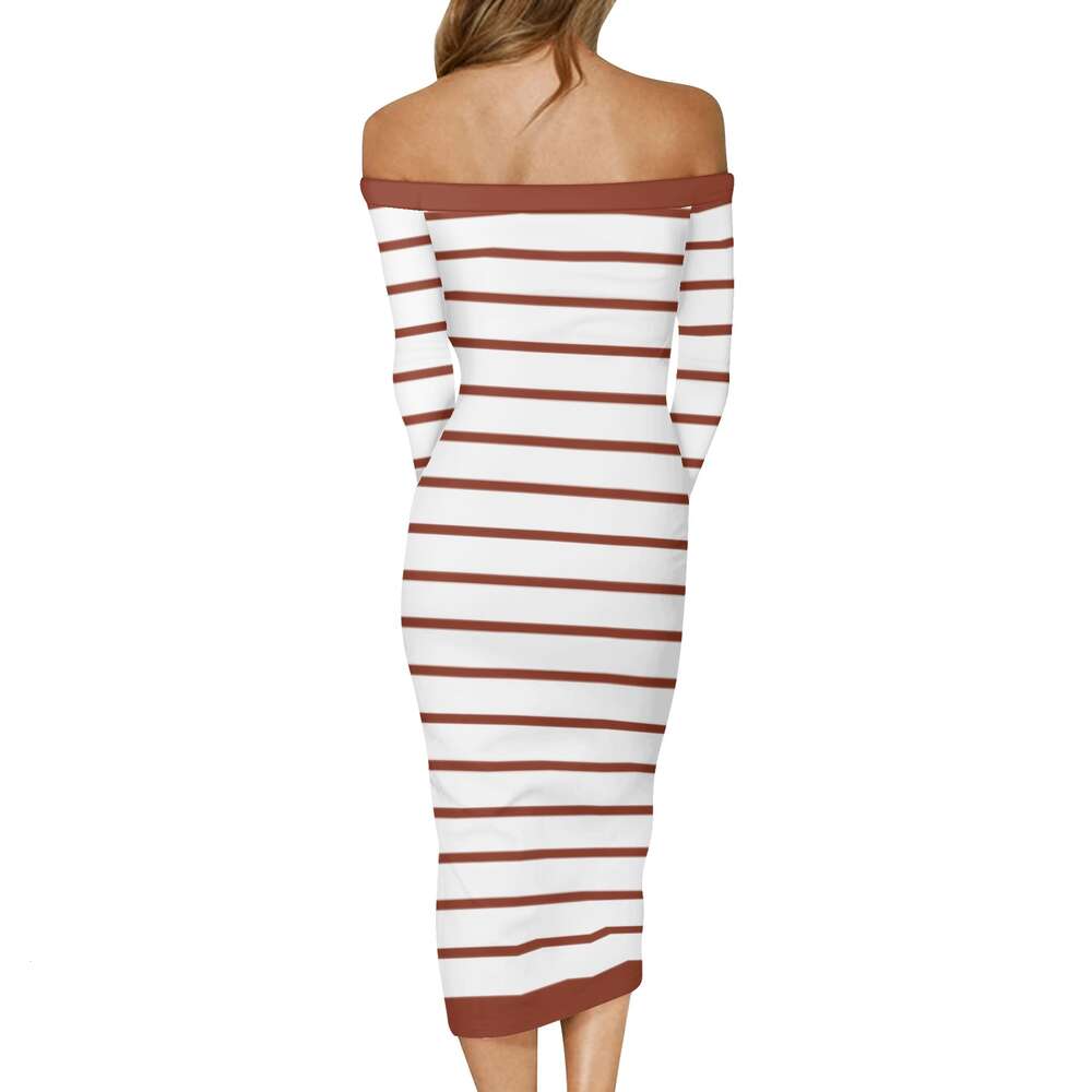 Women's Long Sleeve Off The Shoulder Lady Dress dongdumaoyi