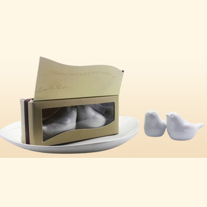 WholeNice 100sets200pcs Popular Wedding Favor Love Birds Salt And Pepper Shaker Party Favors For Party Gift19441126