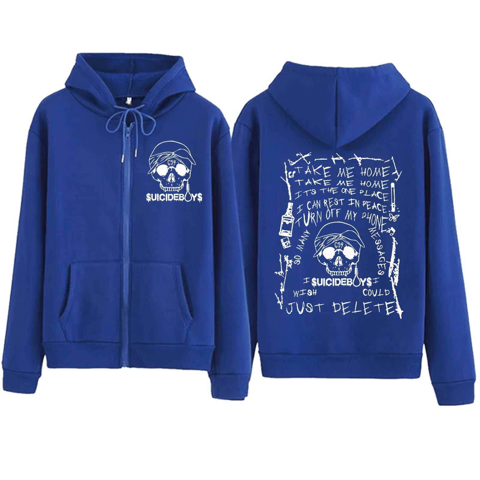 Men's Hoodies Sweatshirts Suicideboys Skeleton Zipper Hoodie Harajuku Pullover Tops Sweatshirt Strtwear Fans Gift Unisex T240515