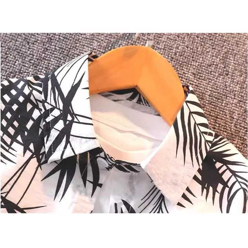 Clothing Sets Childrens short sleeved beach boy flower shirt boy summer top boy shorts set WX